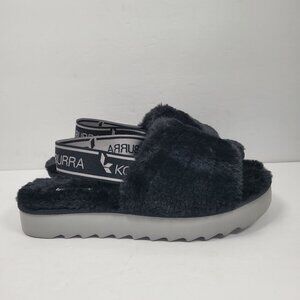 Koolaburra by UGG FUZZ'N II Women's Faux Fur Slipper Sandals US Size 7